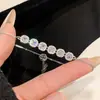 Pulsera de Zirconia Cuadrada Chapada en Oro Real Estilo Coreano Sentido de Alta Gama Pulsera Ajustable Sentido de Diseño de Moda Pulsera para Viajes Diarios para Mujeres
