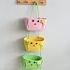 Prateleira de cesta suspensa, cesta de flores fofa para decoração de sala de estar, cesta de armazenamento de três camadas, árvore de Natal, hall de entrada, quarto, feito à mão