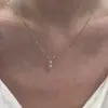 Collar de Zirconia Simple Súper Brillante de Lujo Ligero Dorado para Mujer, Cadena Versátil y Exquisita para Clavícula Estilo Coreano Ins, Nuevo al por Mayor