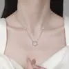 Moissanita Moissanita Colar Simples Moda Joias Redondo Acessível Luxo Elegante S925 Prata Esterlina Corrente da Clavícula para Mulheres