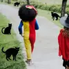 Placa de Jardim Popular Transfronteiriça Gato Preto de Halloween com Olhos Brilhantes, Decoração de Gramado de Jardim ao Ar Livre