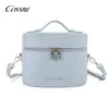 Fabricante Original Personalizado Bolsa de Maquiagem com Padrão de Lichia Grande Capacidade Manual Transversal Estojo de Maquiagem Bolsa de Higiene Pessoal de Couro Personalizada