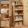 Estantería de Madera Maciza de Pie Integrada Montada en Pared Estanterías de Almacenamiento de Múltiples Niveles Simple Multifuncional para Niños Estudiantes Hogar Librería