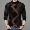 Recomendação de Item Quente Suéter Jacquard Anti-bolinhas Pelo Sintético de Mínk Gola Meia-Alta Venda Direta da Fábrica Malharia Masculina Transfronteiriça