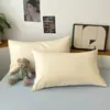 Fronha de algodão puro hipoalergênica Classe A para dormir sem roupa, alta contagem de fios 13372, estilo envelope simples, cor sólida, fronha de algodão puro bicolor