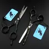 Tijeras de Peluquería Shenxingzhe de 6.0 pulgadas con Patrón Negro Pintado, Tijeras para Cortar el Cabello, Tijeras Rectas, Tijeras Entresacadoras