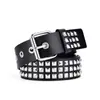 Remache de Remache Cuadrado Metal Cinturón Pirámide Cinturón Unisex Moda Coreana Estilo Punk Hebilla de Metal Cinturón