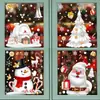 Pegatinas de Navidad, Bastones de Caramelo, Pegatinas de Cristal de Muñeco de Nieve, Decoración de Escena para Ventana de Centro Comercial, Papá Noel, Copos de Nieve, Pegatinas Estáticas