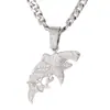 Accesorios de Colgante de Tiburón Hip-Hop Transfronterizo Europeo y Americano Full Diamante Punk de Moda Rap Collar Largo Joyería Personalizada Venta al por Mayor