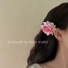 Horquilla Rosa de Organza, Clip Lateral de Alta Gama, Clip de Flequillo de Hada Estilo Bosque, Clip para Cabello Roto de la Frente, Tocado