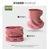 Máscara de Equitação Quente à Prova de Frio com Forro de Fleece de Camada Dupla para Outono e Inverno, Cor Sólida Simples, Versátil, Proteção de Pescoço, Cachecol à Prova de Vento de Duplo Propósito