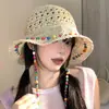 Sombrero de Paja Plano de Verano Estilo Francés, Sombrero Tejido de Paja, Sombrero de Sol de Ala Ancha, Sombrero de Sol para Vacaciones en la Playa, Nuevo Sombrero de Protección Solar