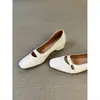 Primer Encuentro Jifa Frances Plataforma Interior Punta Cuadrada Zapatos de Salón Mujer Temperamento Retro Negro Combinación Faldas Escote Bajo Zapatos Mary Jane