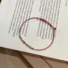 Tich Simples Novo Estilo Chinês Fragmento de Moeda Pulseira de Fio Prata Vermelho para Mulheres Prata Pura S925 Cor Ouro e Prata Bloco de Cores Anel de Moeda de Cobre Pulseira