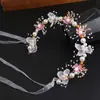 Tiara de Guirlanda Infantil Tiara de Cabelo para Crianças Menininha Super Fada Flor de Pérola Trança de Cabelo Tiara de Menina Fada Acessórios de Cabelo