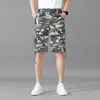 Novos Shorts de Trabalho Camuflados Masculinos para o Verão de 2026, Shorts Casuais Finos de Bolso Múltiplo Retos, Shorts Elásticos de Comprimento Médio para Homens