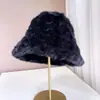 Gorro de Pescador Tejido de Felpa con Líneas Irregulares para Mujer, Invierno, Versátil, Casual, Cálido, Gorro Tipo Cubeta, Gorro Cálido para Exteriores con Protección para los Oídos