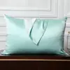 Funda de almohada de color sólido imitación seda, funda de almohada de confort para verano para adultos, funda de almohada de belleza fresca, pieza única, personalizada por el fabricante