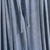 Foto real de jeans rectos de talla grande para mujer, temporada de primavera, corte holgado, adelgazantes, cintura elástica, cordón, pantalones de pierna ancha con abertura