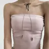Dulce y Fresco Sexy Estilo Ballet Lazo Ajustable Tira Larga Collar Cadena de Suéter Estilo Frío Simple