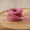 Directo de fábrica en stock al por mayor color sólido rojo de moda cinta de cola de pez flores para pastel ramo empaque de regalo cinta de ondas