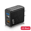 Carregador de celular multi-porta LED Blu-Ray USB + PD Tipo-C cabeça de carregamento de viagem regulamentos dos EUA regulamentos europeus regulamentos britânicos