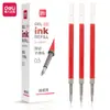 Recarga de Bolígrafo Gel Deli Recarga de Bolígrafo de Presión Bullet Bolígrafo Estudiante Universal Tapa de Tirar Negro Rojo Azul Recarga de Bolígrafo de Firma