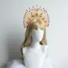 Europeu e Americano Transfronteiriço Dourado e Vermelho Cabeça de Virgem Vestido Halo Festa de Halloween Coroa de Anjo Pacote de Material para Headdress