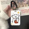 Capa de cartão de cachorro microfone criativo cartão de refeição de estudante campus crachá de controle de acesso de ônibus certificado corda de mola concha protetora cordão