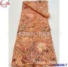 Vestido de tecido de renda com bordado pesado de lantejoulas jacquard retrô francês roupa de presente bordado em rede atacado