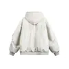 Roupas Vintage 25 Inverno Novo Jaqueta de Couro com Capuz Removível Tendência Bordada Workwear de Voo Casaco Quente