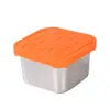 Comércio Exterior Transfronteiriço Caixa de Molho de Aço Inoxidável 304 com Tampa de Silicone, Selada e à Prova de Vazamentos, Recipiente Quadrado para Armazenamento de Temperos