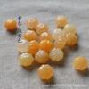 Cuentas de jade de seda dorada de 14 x 9 mm con borde de melón y perla de calabaza Dongling Jade, accesorios de joyería DIY, colgante de collar