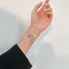 Pulsera de Bolas Elásticas de Cuentas Estilo Coreano Nueva para Mujer, Pulsera de Letras Amor Oso Moda Retro, Joyería de Mano Elegante Hip-Hop