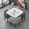 Mesa e Cadeiras Simples Modernas para Negócios e Recepção de Convidados, Mesa Redonda Pequena para Lanchonete de Chá com Leite, Mesa de Jantar