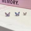 Sueño Amor Mariposa Rosa Azul Rosa mini Pequeña Mariposa Rosa Uña Hueso de la Oreja Nido de la Oreja Aretes de Diamantes Brillantes