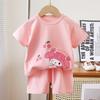 Conjunto Infantil de Manga Curta 100% Algodão Camiseta Shorts para Bebê Roupas para Meninos Roupas de Verão para Meninas Roupas Infantis para Crianças Pequenas e Bebês