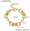 Xinyixinxin Joias Transfronteiriças Corrente de Aço Inoxidável String Artesanal Pulseira de Contas de Concha Banhada com Ouro Real 18K Design de Nicho Joia de Mão