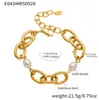 Roda Gigante Joias Transfronteiriças Corrente de Fio de Aço Inoxidável Pulseira de Contas de Concha Banhada a Ouro 18K Real Design de Nicho Joia de Mão