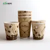 Taza de Papel Desechable Gruesa de Doble Capa para Café, Taza Corrugada, Tapa de Alta Gama con Banda Aislante Anti-Quemaduras, Taza para Té de Leche, Logo Personalizado