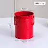 Porta Plumas Cilíndrico de Hierro Forjado Creativo con Asa y Doble Oreja, Maceta de Metal Color Caramelo, Contenedor de Plumas Estudiante DIY para Escritorio