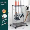Estante móvil de acero inoxidable para trapeador de piso, estante de almacenamiento para escurrir trapeadores, ganchos de limpieza para baño, estante para escobas