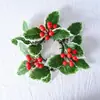 Portavelas Navideño de Bayas Rojas para Nuevo Producto Transfronterizo Corona de Frutas Rojas Suministros de Decoración Navideña Arreglo de Decoración de Mesa