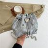 Verão Popular Simples 2024 Estilo Ocidental Distintivo Borboleta Nova Moda Casual Cadeia Crossbody Ombro Balde Bolsa Feminina