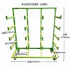 Marco Doble Brazo Lugar Volteo Perfil de Aluminio Material de Soporte Puertas y Ventanas de Acero Multicapa Con Estante de Almacenamiento Carro de Mano Ruedas de Transporte