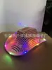 Novo Chapéu de Cowboy Ocidental Luminous Colorido Rosa com Lantejoulas Performance de Carnaval Festival Contas Chapéu de Cowboy Luminous