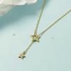 Collar de estrella móvil con luz de diamante, cadena de clavícula de nicho de lujo, dulce estrella doble de cinco puntas, regalo de cumpleaños de moda para novia