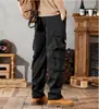 Pantalones de trabajo funcionales negros para hombre, primavera/otoño 2026, marca de moda, pantalones largos casuales de pierna recta suelta de pierna ancha, estilo americano, talla grande