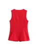 Venta al por mayor transfronteriza 2025 Verano Nuevo Chaleco de Traje Delgado Ropa Exterior Chaleco para Mujer Chaleco Rojo