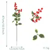 Arreglo floral decorativo navideño flor individual baya simulación acebo fruto rojo individual decoración del hogar cubo de frutas rico